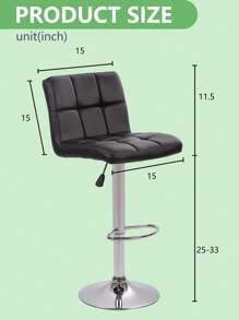 Bar Stools Set Of 2 For Counter Kitchen Shopping Mall,Bar Chair, PU Leather Adjustable Rotate Stool, Hydraulic Swivel Dining Chair With Armrest, Modern Counter Height Chairs - 黑色 - 查看 4