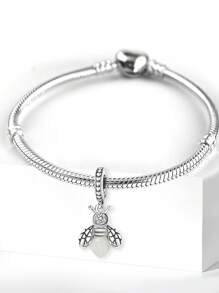 1 pieza Bola con charm de abeja luminiscente y de moda, en serie navideña, apta para pulseras y brazaletes de mujer, ideal para manualidades de joyería y para combinar con atuendos diarios, decoración de joyería para niñas