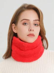 1 pieza Cuello de mujer elegante y cálido, estilo anillo, bufanda/pañuelo suave y amigable con la piel, máscara facial unisex casual cálida, a prueba de viento y frío para ciclismo y esquí al aire libre, gorro tubular de unicolor de invierno cálido y esponjoso, para uso diario y salidas en motocicleta