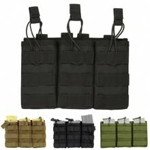 Tactical Molle Mag Pouch, Open-Top Molle Double/Triple Stacker 5.56 7.62 Magazine Pouches Holder Carrier For 9MM Magazines Holster (Magazines Do Not Include ,Only Sell Pouch) - 黑色 - 查看 11