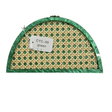 Half Circle Mother Of Pearl Clutch Bag With Bamboo Mesh - 綠色 - 查看 1
