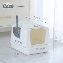 Hộp vệ sinh cho mèo lớn, kín hoàn toàn, kiểu nhà tuyết, chống bắn tung tóe và khử mùi cho mèo con - Nhiều màu - Xem 7