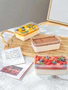 10/15/20/25/30/40PCS Tiramisu Packing Box Transparent Thousand-Layer Soy Milk Box Baking Dessert Mousse Cake Without Stickers Packing Box