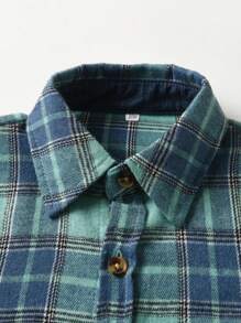 Young Boy Plaid Long Sleeve Shirts, Kids Button-Down Collar Shirts For Autumn - Multicolor - View 3