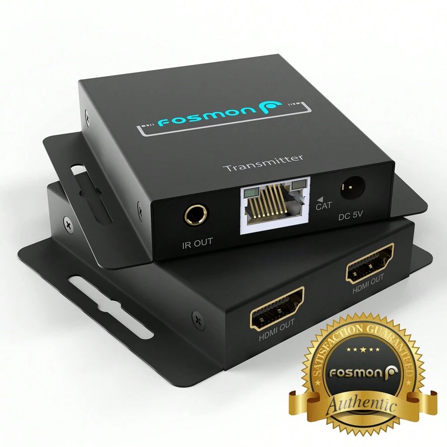 Fosmon Extender Adapter (1080p@60Hz) Over Single Cat5e/6 Cable With AC Adapter - Black - 黑色 - 查看 1