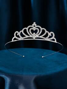 1件装时尚简约女士皇冠，梅花蝴蝶设计，新娘派对婚礼头饰，情人节配饰
