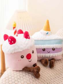 1pc Bánh Búp Bê Nhồi Bông Bánh Sinh Nhật Socola Bánh Dâu Tây Gối Ném Búp Bê Mềm - Nhiều màu - Xem 7