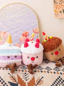 1pc Bánh Búp Bê Nhồi Bông Bánh Sinh Nhật Socola Bánh Dâu Tây Gối Ném Búp Bê Mềm - Nhiều màu - Xem 6