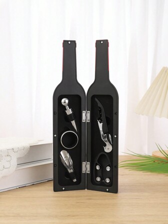 1 件 5 件/套葡萄酒配件套件，包括开瓶器、酒塞、倒酒器，适用于欧美派对礼品和纪念品、酒瓶配件、家居装饰、圣诞礼品、杯子配件、朋友礼品、家人礼品、圣诞派对。