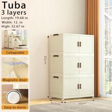 Caixa organizadora dobrável para armário, sala de estar, baú de brinquedos, armário de cozinha, armário para lanches, armário de banheiro, armário de armazenamento simples e luxuoso de plástico com várias camadas - tipo gaveta espaçosa, organizador de brinquedos e artigos diversos para L