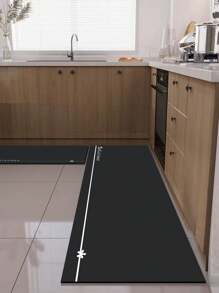 1pc Premium Silica Gel Kitchen Mat Gradient Color Block Design, Luxury Cushioned Anti-Fatigue Kitchen Rug, Absorbent Quick-Dry Non-Slip For Kitchen, Bathroom, Entryway, Laundry Room - Multicolor - View 2