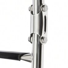 3 Step Folding Ladder, Stainless Steel Ladder, 3 Step Folding Boat Ladder - Silver and Black - View 10