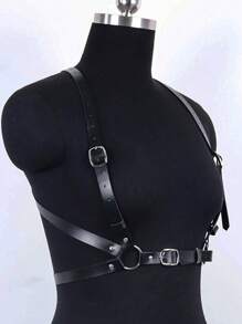 1 Stück Damen Dunkler Punk Stil X-Rücken Sexy Bustier Harness, geeignet für den täglichen Gebrauch - Schwarz - Übersicht 4