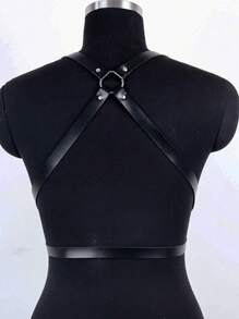 1 Stück Damen Dunkler Punk Stil X-Rücken Sexy Bustier Harness, geeignet für den täglichen Gebrauch - Schwarz - Übersicht 6