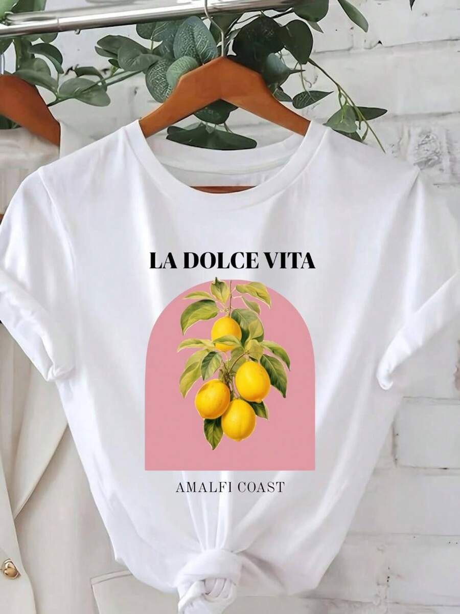 TShirt Women's Baby Look Cotton Limoncello Lemon Aperol Capri La Dolce
