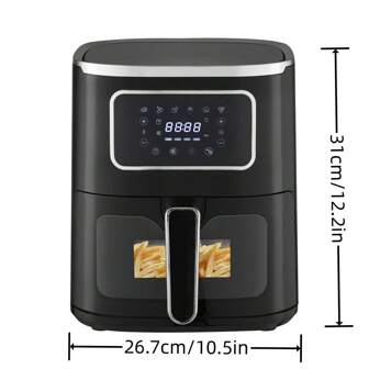 Friteuse à air sans huile de 5 qt, profitez d'un goût croustillant avec 80% moins de gras, convient pour les ailes, la pizza, le steak, etc., conçu pour les ménages de 2 à 3 personnes