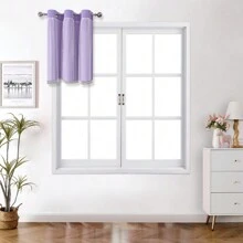 Rèm cửa che nắng đục lỗ hình ngôi sao 2 tấm, màu trơn có ren, rèm trang trí hai lớp bằng vải voan cho phòng ngủ, phòng khách của bé gái - Màu tím - Màu tím - Xem 23