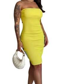 Women Dresses - Yellow - View 2
