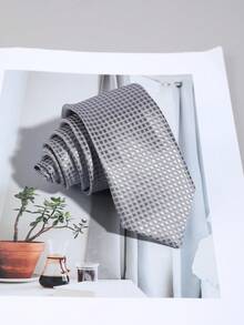 1pc Men's Casual Solid Plaid Striped Pattern 960 Needle Necktie, Simple Style Suitable For Business, School, Daily Wear - A - View 18