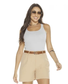 Women's Basic Ribbed Scoop Neck Tank Top - trắng - Xem 1