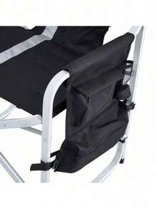 1-Piece Padded Folding Outdoor Chair With Side Table And Storage Pockets,Lightweight Oversized Directors Chair For Indoor, Outdoor Camping, Picnics And Fishing,Green - Đen + Xám + Nhôm-1 - Xem 11