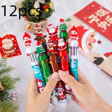 12pcs/4pcs/8pcs Cartoon Christmas 10 Color Pen, Creative Manual Colored Oil Pen, 10 Color Ballpoint Pen, Christmas Gift Cute Cartoon Christmas 10 Color Ballpoint Pen, Multi Color Pen, Christmas Decoration, Christmas Party Gift Christmas Theme 10 Color Ballpoint Pen Set, Personalized Design For Diary & Drawing, Christmas Theme 10 Color Ballpoint Pen Set, Creative, Personalized Design For Diary & Drawing, Excellent Holiday Gifts - Sets - View 20