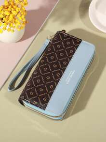 优雅的触摸屏斜挎手机包 - 别致的多功能单肩钱包，配有安全拉链，时尚的 PU 材质 - 藍色 - 查看 3