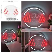 1PC 5V USB Easter/Summer Gifts Handmade Neon Lucky Ball Potion Keg Pumpkin King Tombstone/Gravestone Round Rock Music Circle Fitness Logo With Round Circle GYM Dumbbell With Hand Creative Game Room With Earphone Shape Wall