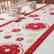 Khăn trải bàn cho tiệc cưới Giáng sinh năm mới 2025 Chúc mừng năm mới, Giáng sinh, họa tiết hoa trang trại màu đỏ dài 63 inch, trang trí mặt bàn cho nhà bếp, phòng ăn, tiệc, lễ tạ ơn, năm mới, ngày lễ - Nhiều màu - Xem 21