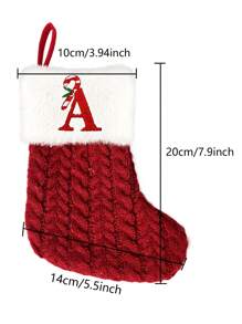 1 Stück Weihnachtsstrumpf, roter gestrickter Weihnachtsstrumpf, Mini-Monogramm-Weihnachtsstrumpf, 7 Zoll Initialen-Weihnachtsstrumpf, Mini-roter Weihnachtsstrumpf, bestickter Buchstabe A-Z Weihnachts-Strumpf, flauschiger Weihnachtsstrumpf Weihnachtsdekoration für Zuhause, Halloween, Halloweendekoration