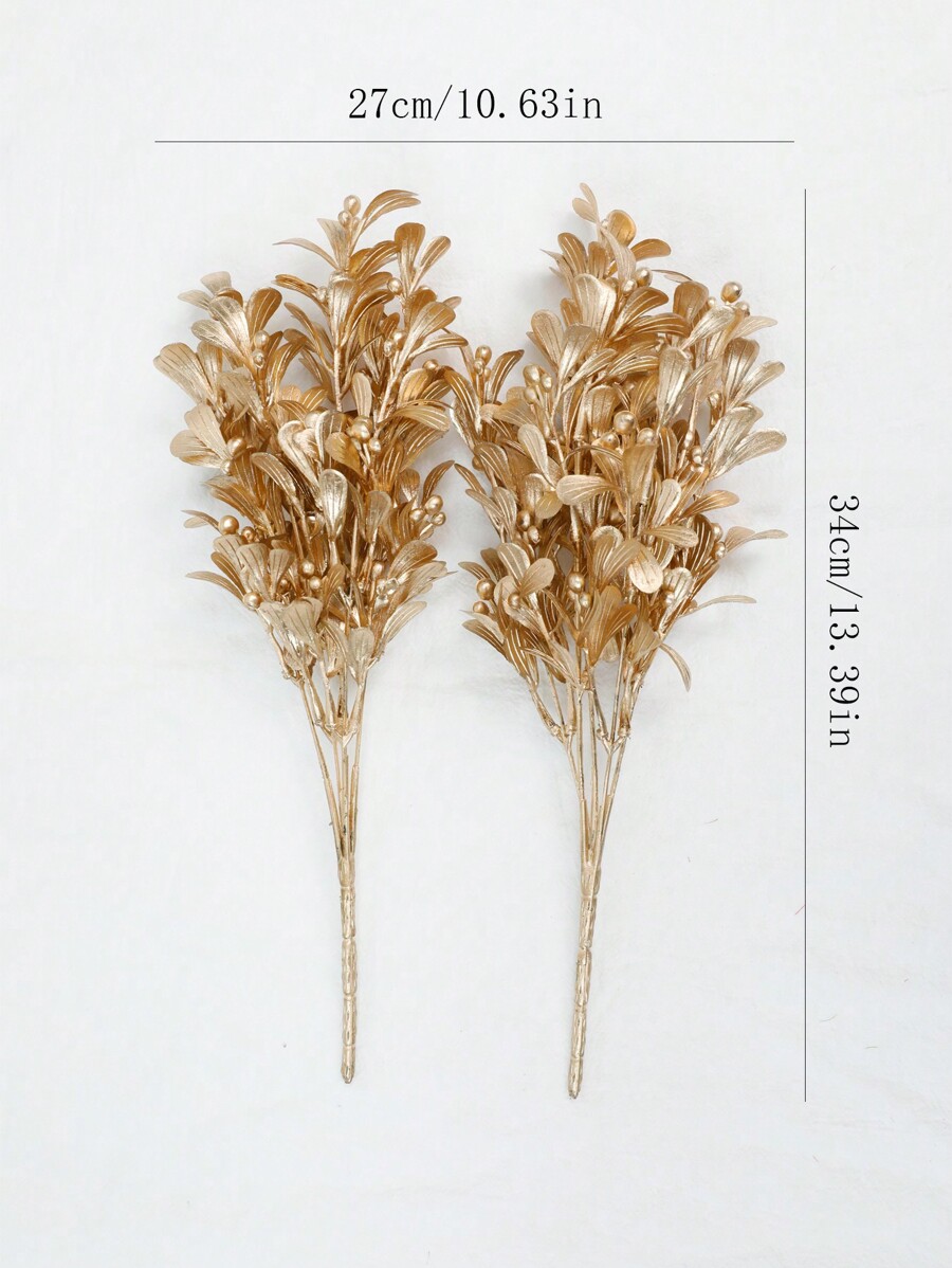 Gold Artificial Plants, Plastic Flowers Without Vase, For Indoor And