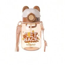 1 chiếc bình đựng nước chủ đề không gian mới di động, dây đeo ngoài trời, nắp chụp, cốc thể thao bằng nhựa vui nhộn - Nhiều màu - Xem 8