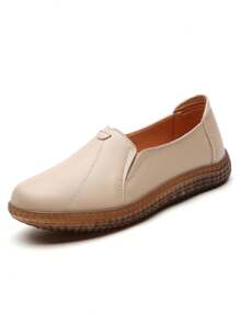 Women Flat Shoes Comfortable Anti-Slip Waterproof Round Toe Breathable Soft Bottom Loafers, 2024 New Arrival