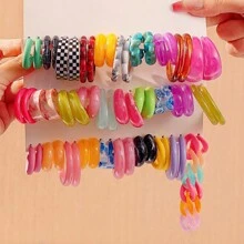 Set de cercei cu lanț lung, 10-40 de perechi, din foi de rășină acrilică, în formă de C