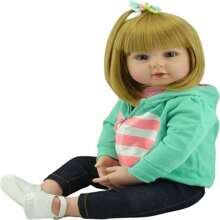 18 Inch 45 CM Reborn Baby Dolls Handmade Realistic Reborn Babies Girl Magnetic Pacifier Toys - Multicolor - View 2