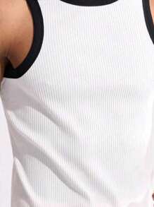 PREMIUM MEN'S AMERICAN RIBBED TANK TOP - White - View 2