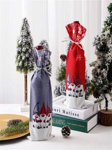 Capa para garrafa de champanhe e vinho de Natal, para decoração de casa em festas de fim de ano, presente para amantes de vinho, conjunto de viagem para garrafas à prova de vazamento, capa para garrafa de viagem, adequada para aeronaves, carros, navios de cruzeiro - adequada para garrafas comuns, sem eletricidade - perfeita para Halloween, Ação de Graças, Dia dos Namorados, cerimônias de formatura