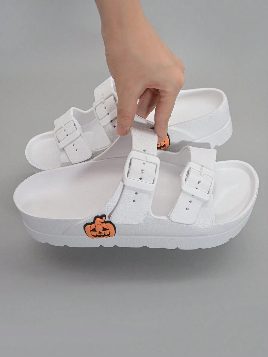 2024 时尚女士杏色百搭室内防滑耐磨 EVA 轻便拖鞋，柔软舒适户外凉鞋 - 白色 - 查看 1