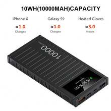 10000mAh 2 USB Power Bank Pack Fast Charger External Battery For Mobile Phone - Black - View 2