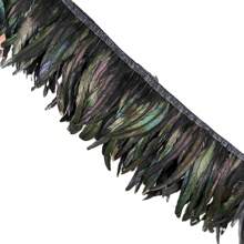 2M 25-30cm Artificial Rooster Tail Feather Trim Ribbon DIY Wedding Dresses Accessory Sewing Plume Headwear Carnival White Feathers Crafts Decoration - Multicolor - View 17