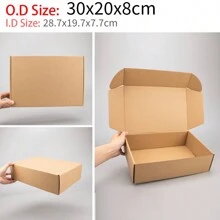 10pcs Corrugated Cardboard Box In Khaki Color For Postal And Packing Use, Airplane Box, Gift Box, Express Delivery Box, Packaging Box,Christmas Valentine Day