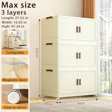 Caixa organizadora dobrável para armário, sala de estar, baú de brinquedos, armário de cozinha, armário para lanches, armário de banheiro, armário de armazenamento simples e luxuoso de plástico com várias camadas - tipo gaveta espaçosa, organizador de brinquedos e artigos diversos para L