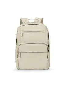 Lightweight Nylon Water Resistant Solid Color School Bag, Aesthetic Women Commuter Backpack All-Match Zipper Rucksack With Top Handles, School Backpack Bookbags Laptop Bag for Teens Students, Computer Backpack Travel Work Bags Daypack, Suitable for School College Travel Business for Women Girls Students Gift for Girlfriend