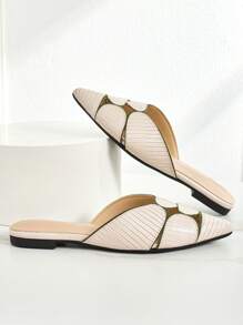 New Hollow Toe Slip-On Flat Sandals For Women, Summer French Fashion Design