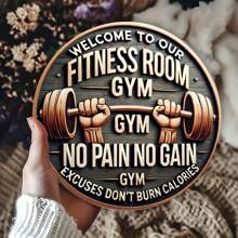 1pc 8x8 Inch Metal Printed Gym Sign, Motivational Wall Art For Home Gym, Fitness Enthusiasts - Gym Decor, No Excuses Burn Calories Sign, Random Direction Mounting Holes,Home Decor ,Room Decor,Wall Decor Gifts Birthday Graduation - Multicolor - View 7