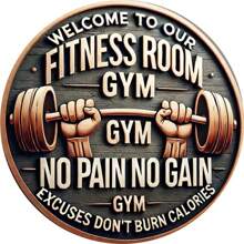 1pc 8x8 Inch Metal Printed Gym Sign, Motivational Wall Art For Home Gym, Fitness Enthusiasts - Gym Decor, No Excuses Burn Calories Sign, Random Direction Mounting Holes,Home Decor ,Room Decor,Wall Decor Gifts Birthday Graduation - Multicolor - View 9