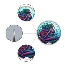 1 pieza Moneda conmemorativa de colección con diseño de tema de sirena colorida, novedad - Plateado - Ver 5