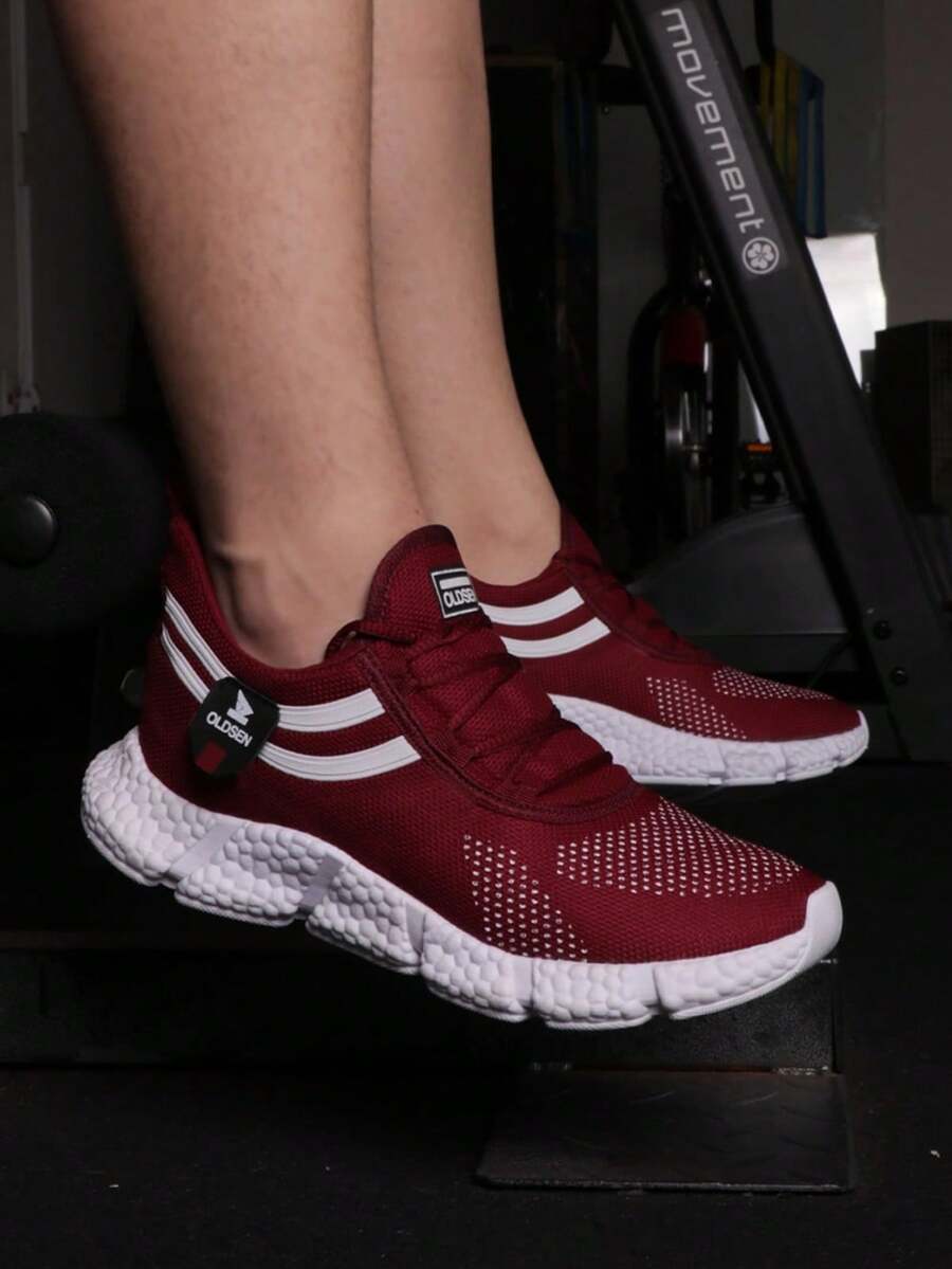 Men's Women's Tennis Shoes Soft Lightweight Comfortable For Gym Running Walking Sports Everyday - 紫紅色 - 查看 1