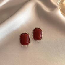 10pcs Minimalist Vintage Pearl Floral Hollow Heart Shape Bicolor Luxury Unique Stud Earrings Set For Women, Date & Party Gift Valentines,Mom,Mother,Mother's Day,Gift - Multicolor - View 5