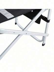 1-Piece Padded Folding Outdoor Chair With Side Table And Storage Pockets,Lightweight Oversized Directors Chair For Indoor, Outdoor Camping, Picnics And Fishing,Green - Đen + Xám + Nhôm-1 - Xem 10